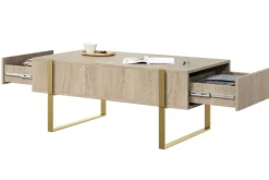 VERICA ŁAWA 120 2SZ - dąb biszkoptowy / złote nogi