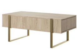 VERICA ŁAWA 120 2SZ - dąb biszkoptowy / złote nogi