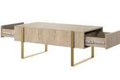 VERICA ŁAWA 120 2SZ - dąb biszkoptowy / złote nogi