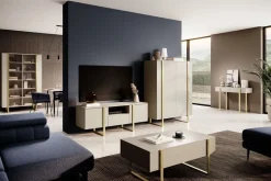 VERICA KOMODA 120 2D - cashmere / złote nogi