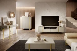 VERICA KOMODA 120 2D - cashmere / złote nogi