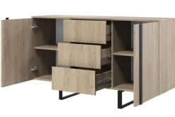 VERICA KOMODA 150 2D3SZ - dąb biszkoptowy / czarne nogi