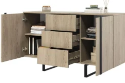 VERICA KOMODA 150 2D3SZ - dąb biszkoptowy / czarne nogi