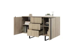 VERICA KOMODA 150 2D3SZ - dąb biszkoptowy / czarne nogi