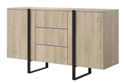 VERICA KOMODA 150 2D3SZ - dąb biszkoptowy / czarne nogi