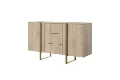 VERICA KOMODA 150 2D3SZ - dąb biszkoptowy / złote nogi