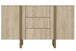 VERICA KOMODA 150 2D3SZ - dąb biszkoptowy / złote nogi