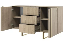 VERICA KOMODA 150 2D3SZ - dąb biszkoptowy / złote nogi