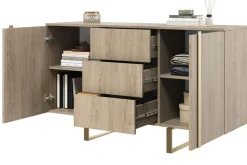 VERICA KOMODA 150 2D3SZ - dąb biszkoptowy / złote nogi