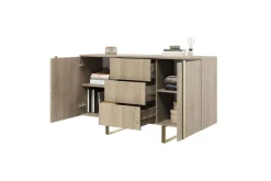 VERICA KOMODA 150 2D3SZ - dąb biszkoptowy / złote nogi