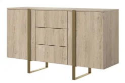 VERICA KOMODA 150 2D3SZ - dąb biszkoptowy / złote nogi