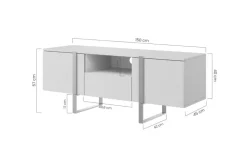 VERICA RTV 150 2D1SZ - cashmere / czarne nogi