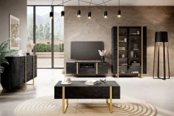 VERICA RTV 150 2D1SZ - charcoal flow / złote uchwyty / wisząca