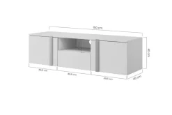VERICA RTV 150 2D1SZ - dąb biszkoptowy / czarne uchwyty / wisząca