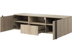VERICA RTV 150 2D1SZ - dąb biszkoptowy / czarne uchwyty / wisząca