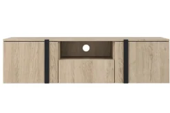 VERICA RTV 150 2D1SZ - dąb biszkoptowy / czarne uchwyty / wisząca