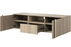 VERICA RTV 150 2D1SZ - dąb biszkoptowy / złote uchwyty / wisząca