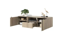 VERICA RTV 150 2D1SZ - dąb biszkoptowy / złote uchwyty / wisząca