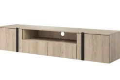 VERICA RTV 200 2D2SZ - dąb biszkoptowy / czarne uchwyty / wisząca
