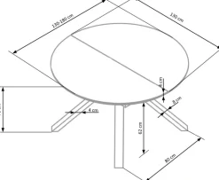 VERTIGO stół rozkładany, blat - biały marmur, nogi - czarny (2p=1szt)1 sztuka
