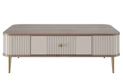 VESPER ŁAWA 103 1SZ - cashmere mdf / orzech / złote nogi