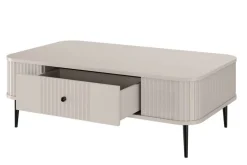 VESPER ŁAWA 103 1SZ - cashmere mdf / cashmere / czarne nogi