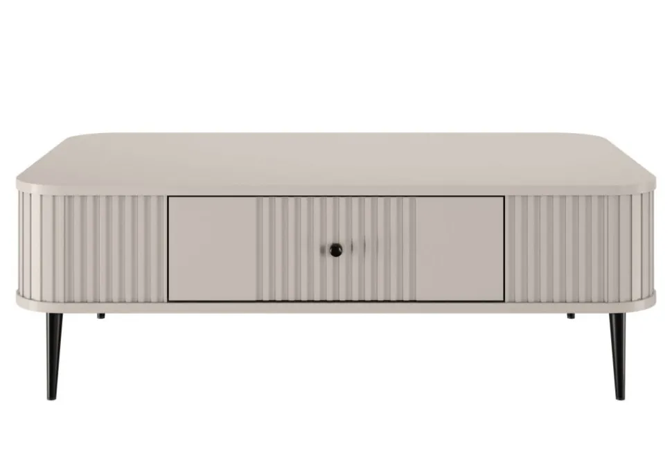 VESPER ŁAWA 103 1SZ - cashmere mdf / cashmere / czarne nogi