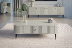 VESPER ŁAWA 103 1SZ - cashmere mdf / cashmere / czarne nogi