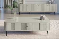 VESPER ŁAWA 103 1SZ - cashmere mdf / cashmere / czarne nogi