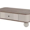VESPER ŁAWA 103 1SZ - cashmere mdf / orzech / czarne uchwyty / nogi kule
