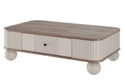 VESPER ŁAWA 103 1SZ - cashmere mdf / orzech / czarne uchwyty / nogi kule