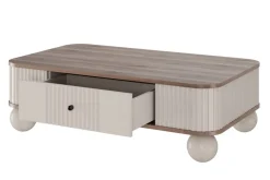 VESPER ŁAWA 103 1SZ - cashmere mdf / orzech / czarne uchwyty / nogi kule