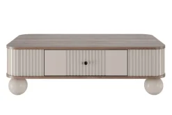 VESPER ŁAWA 103 1SZ - cashmere mdf / orzech / czarne uchwyty / nogi kule