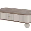 VESPER ŁAWA 103 1SZ - cashmere mdf / orzech / złote uchwyty / nogi kule
