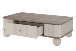 VESPER ŁAWA 103 1SZ - cashmere mdf / orzech / złote uchwyty / nogi kule