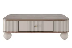 VESPER ŁAWA 103 1SZ - cashmere mdf / orzech / złote uchwyty / nogi kule
