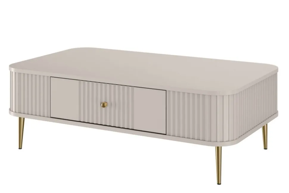 VESPER ŁAWA 103 1SZ - cashmere mdf / cashmere / złote nogi