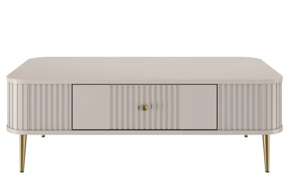 VESPER ŁAWA 103 1SZ - cashmere mdf / cashmere / złote nogi