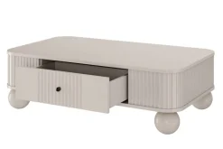 VESPER ŁAWA 103 1SZ - cashmere mdf / cashmere / czarne uchwyty / nogi kule