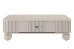 VESPER ŁAWA 103 1SZ - cashmere mdf / cashmere / czarne uchwyty / nogi kule