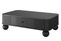 VESPER ŁAWA 103 1SZ - czarny mdf / czarny mdf / czarne uchwyty / nogi kule