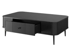 VESPER ŁAWA 103 1SZ - czarny mdf / czarny mdf / czarne nogi