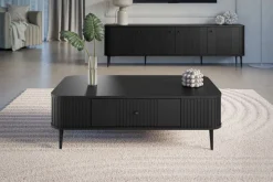 VESPER ŁAWA 103 1SZ - czarny mdf / czarny mdf / czarne nogi