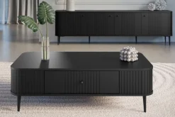 VESPER ŁAWA 103 1SZ - czarny mdf / czarny mdf / czarne nogi