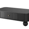 VESPER ŁAWA 103 1SZ - czarny mdf / czarny mdf / złote uchwyty / nogi kule