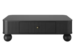 VESPER ŁAWA 103 1SZ - czarny mdf / czarny mdf / złote uchwyty / nogi kule