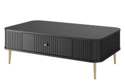VESPER ŁAWA 103 1SZ - czarny mdf / czarny mdf / złote nogi