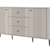 VESPER KOMODA 160 2D3SZ - cashmere mdf / cashmere / czarne nogi