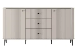 VESPER KOMODA 160 2D3SZ - cashmere mdf / cashmere / czarne nogi
