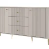 VESPER KOMODA 160 2D3SZ - cashmere mdf / cashmere / złote nogi